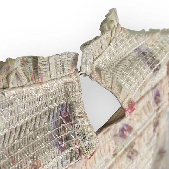 Needle & Thread Sequin Mini Dress with Sheer Sleeves in Dusty Mauve Pink Floral - Picture 6 of 15